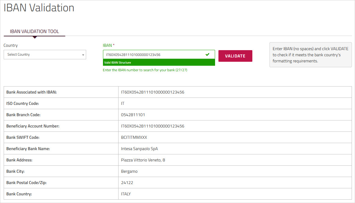 IBAN Validator tool